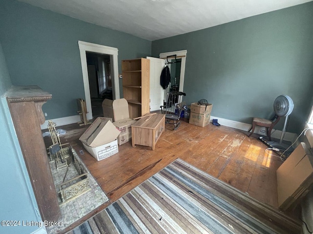 interior space featuring wood-type flooring