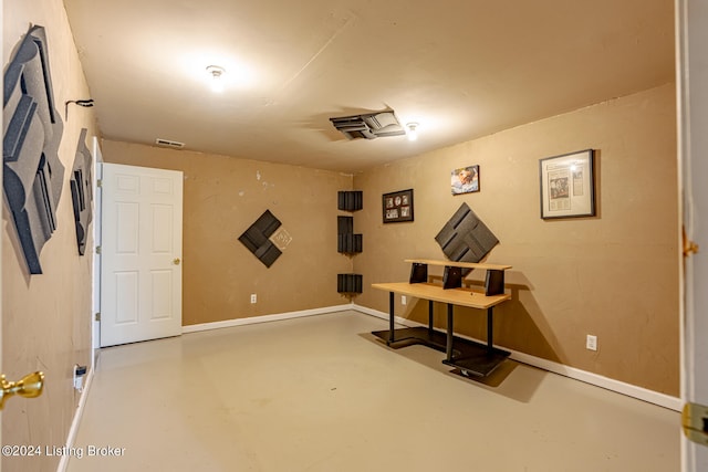 interior space with concrete floors