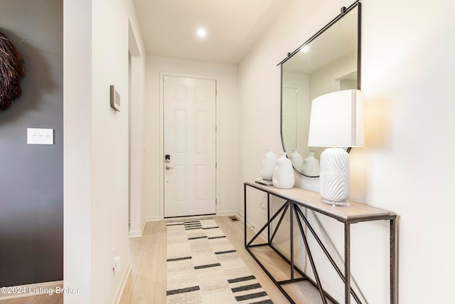 entryway featuring light wood-type flooring