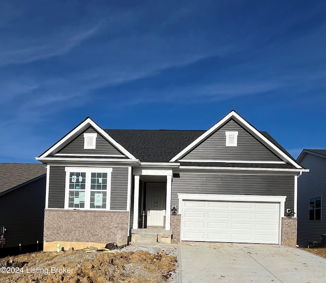 view of front of house with a garage