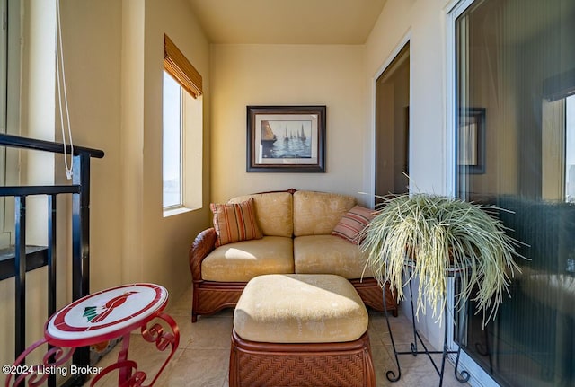 interior space with tile patterned flooring