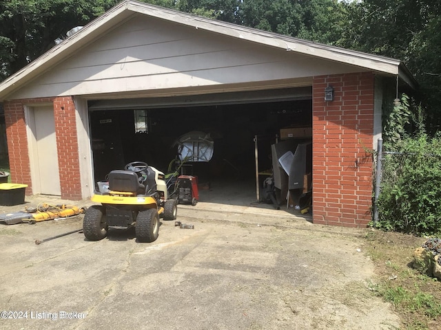 view of garage