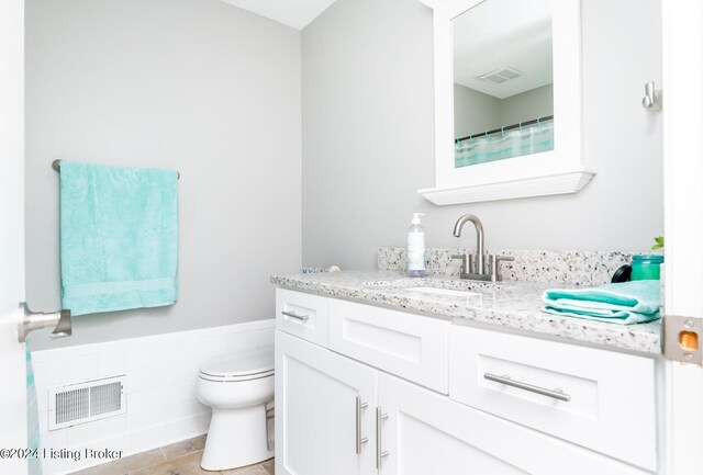 bathroom with toilet and vanity