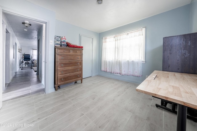 interior space with light hardwood / wood-style flooring