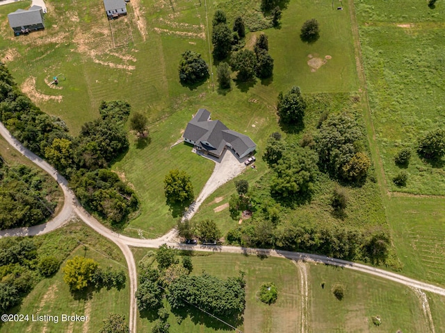 aerial view with a rural view