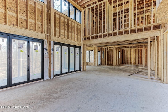 miscellaneous room featuring a high ceiling and plenty of natural light