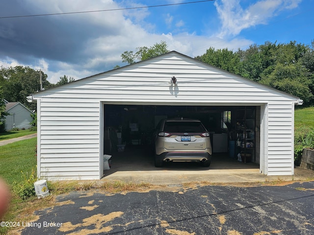 view of garage