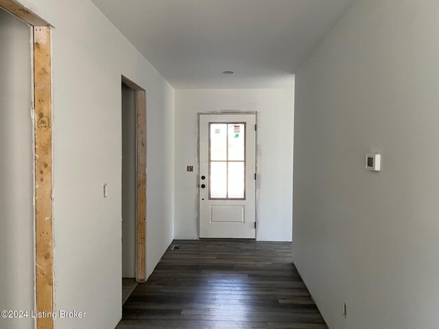 doorway to outside featuring dark hardwood / wood-style floors