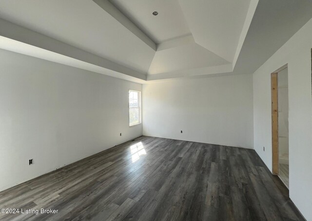 spare room featuring dark wood-type flooring