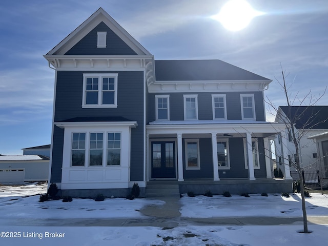 view of front of home featuring covered porch