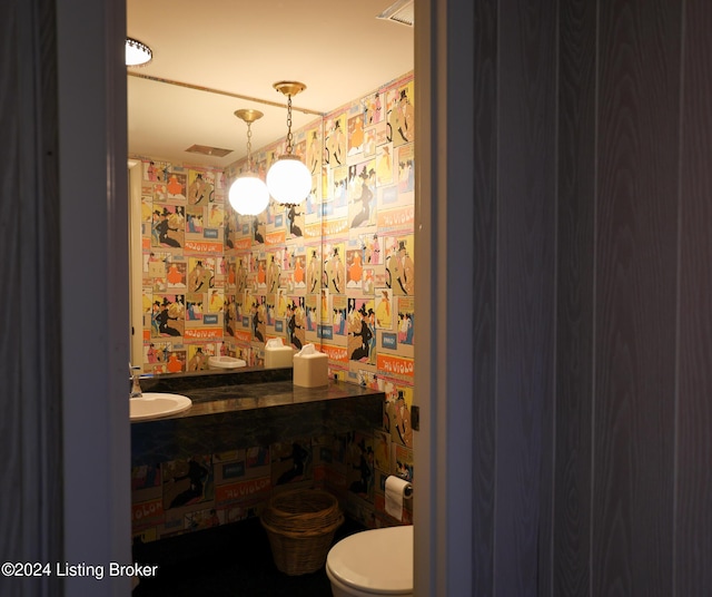 bathroom with vanity and toilet