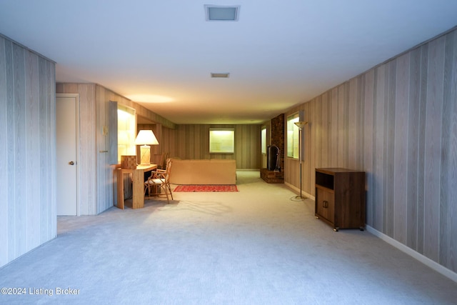 interior space with light colored carpet