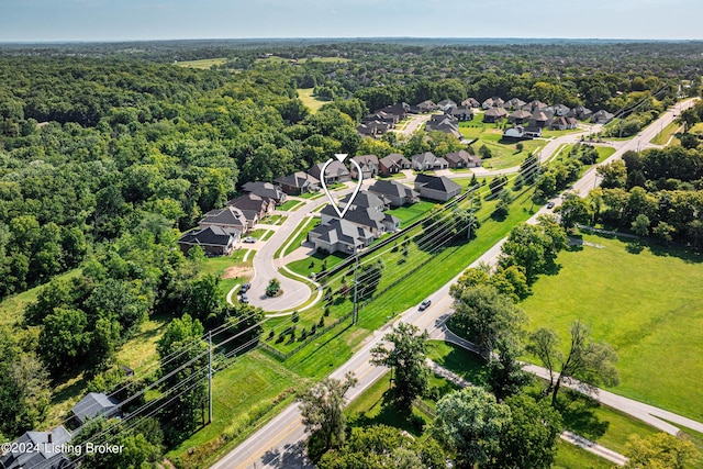 drone / aerial view with a residential view