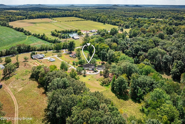 bird's eye view featuring a rural view