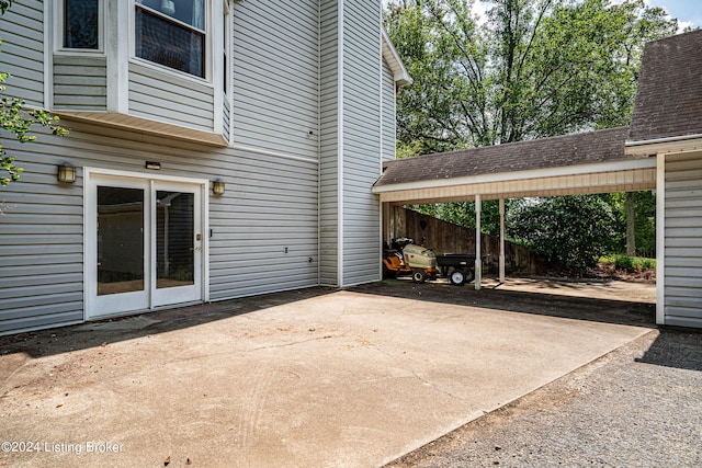 view of patio / terrace with a carport