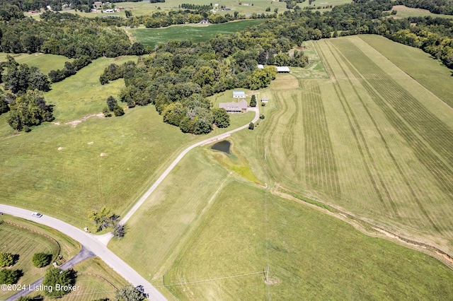 bird's eye view with a rural view