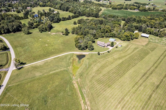 bird's eye view featuring a rural view