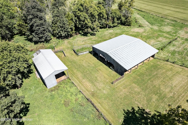 aerial view with a rural view