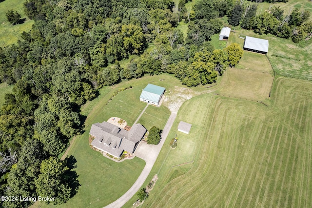 aerial view with a rural view