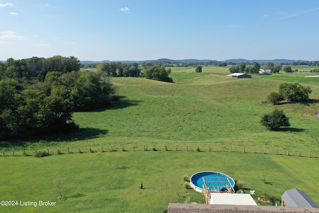 aerial view with a rural view