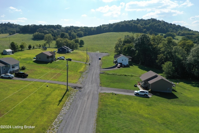 bird's eye view with a rural view