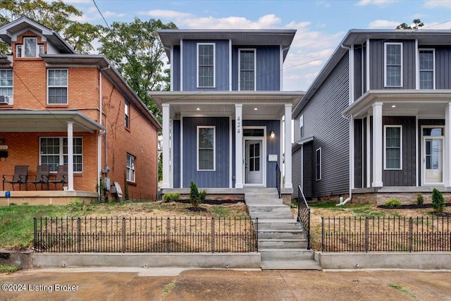 view of front of home featuring covered porch