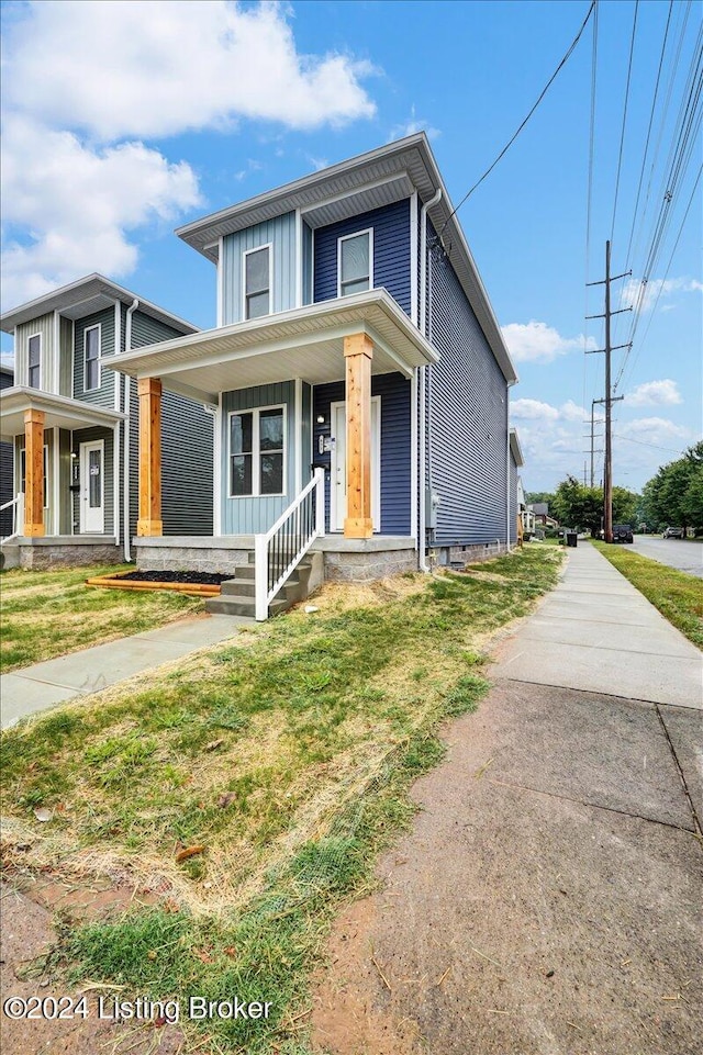 view of front of home with covered porch