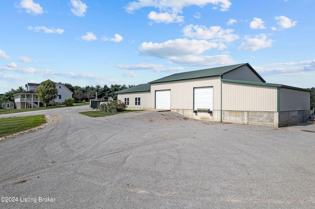 exterior space featuring a garage