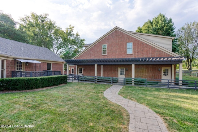 back of house with brick siding