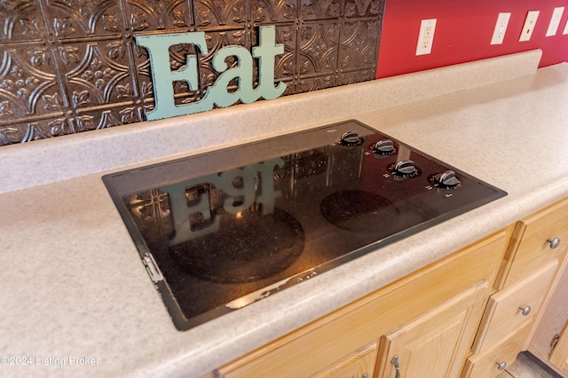 details with light brown cabinets