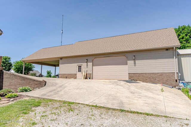 view of garage