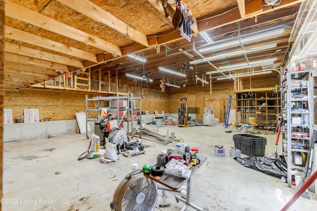 interior space with concrete floors