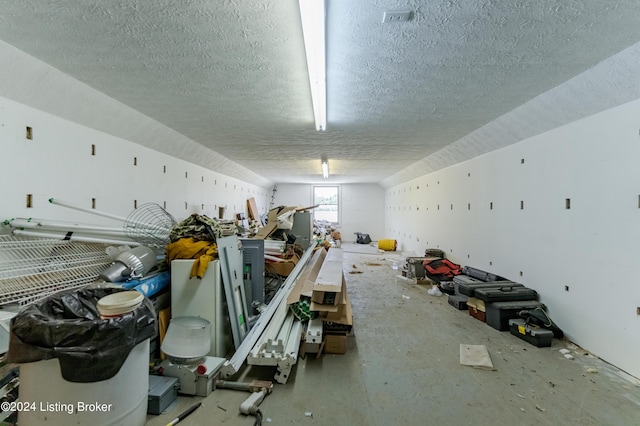 misc room featuring a textured ceiling