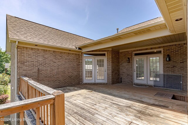 deck featuring french doors