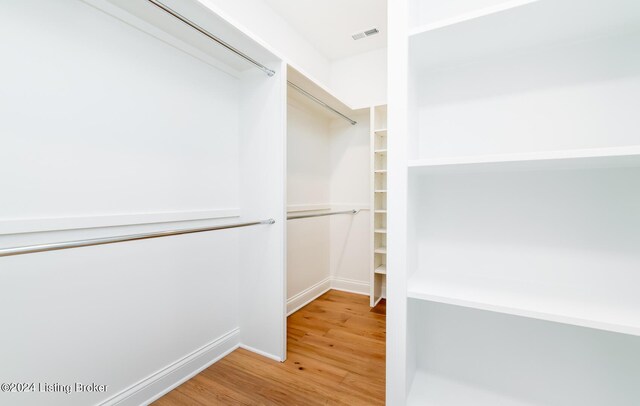 spacious closet with light wood-type flooring