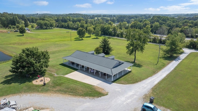 drone / aerial view featuring a rural view