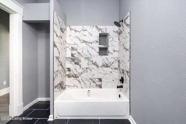 bathroom featuring shower / bathing tub combination and tile patterned floors