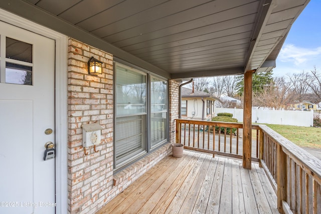 wooden deck with covered porch