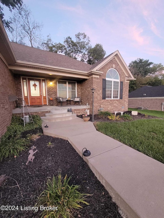 4 N Ridge View Dr, Carrollton, KY 41008 - doorway to property featuring brick siding and a porch