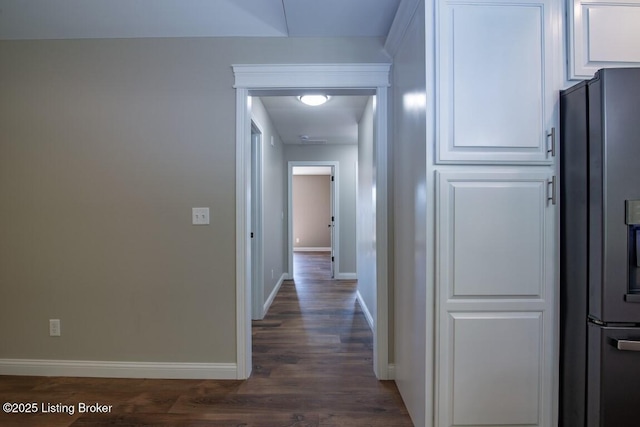 hall featuring dark hardwood / wood-style flooring