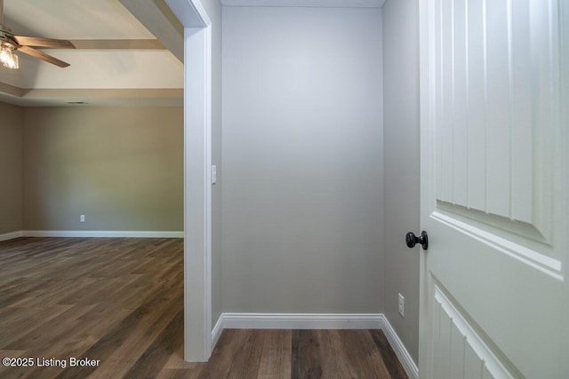 interior space with dark wood-type flooring