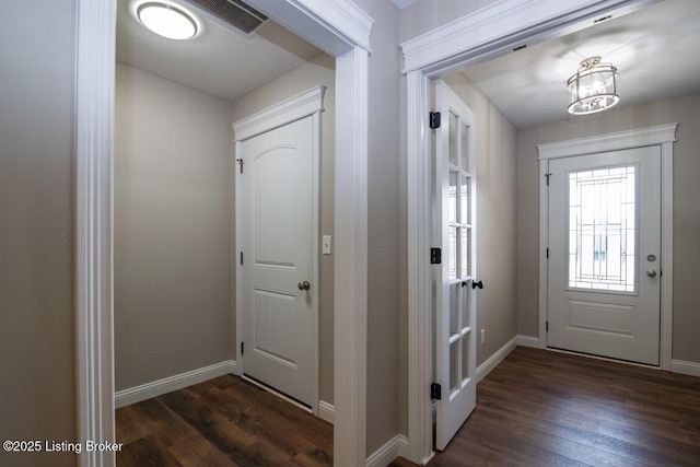 entryway featuring dark hardwood / wood-style flooring