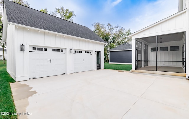 view of garage