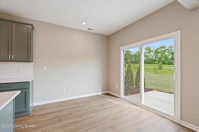 120 Exploration Path Unit 5B, Shelbyville, KY 40065 - unfurnished dining area with light wood-style floors, baseboards, and recessed lighting