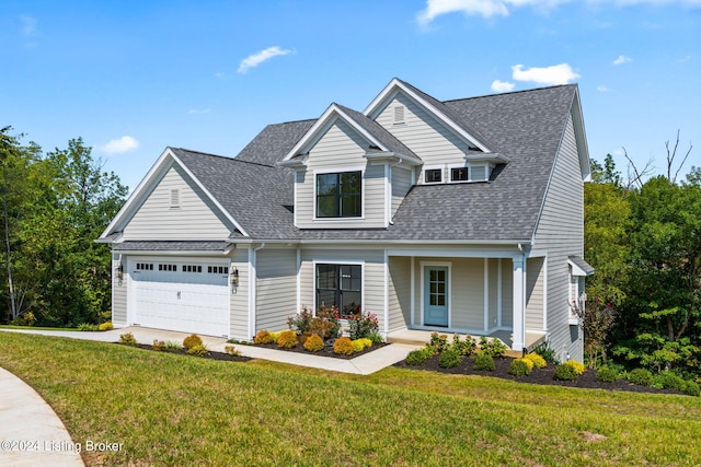 6712 Hypoint Ridge Rd, Crestwood, KY 40014 - view of front of home with a front lawn, a shingled roof, and an attached garage