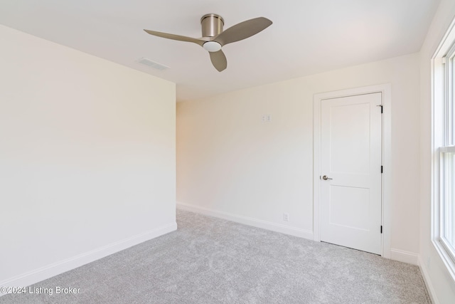 6712 Hypoint Ridge Rd, Crestwood, KY 40014 - spare room featuring baseboards, carpet flooring, ceiling fan, and visible vents