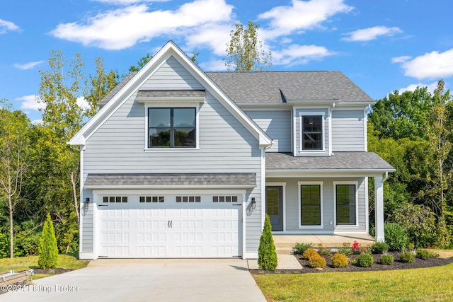 view of front of home with a garage