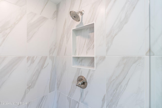 interior details with tiled shower