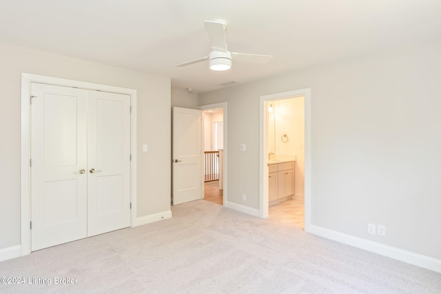 6714 Hypoint Ridge Rd, Crestwood, KY 40014 - unfurnished bedroom featuring baseboards, a closet, light colored carpet, and connected bathroom