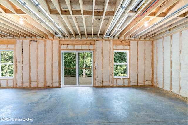 basement featuring plenty of natural light